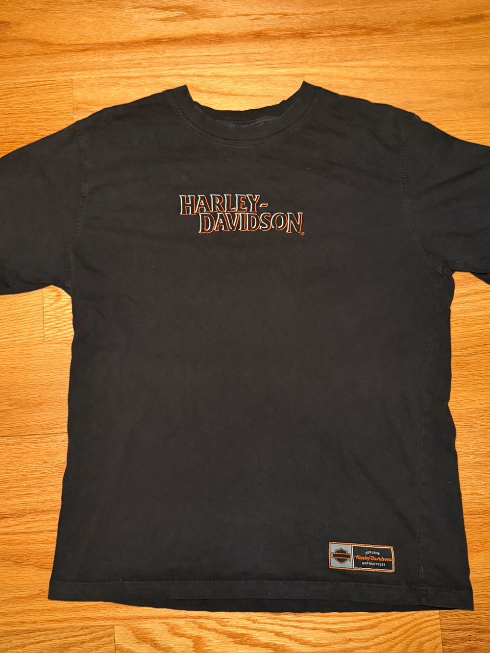 Harley-Davidson Juneau Avenue Milwaukee WI Black Embroidered T-Shirt